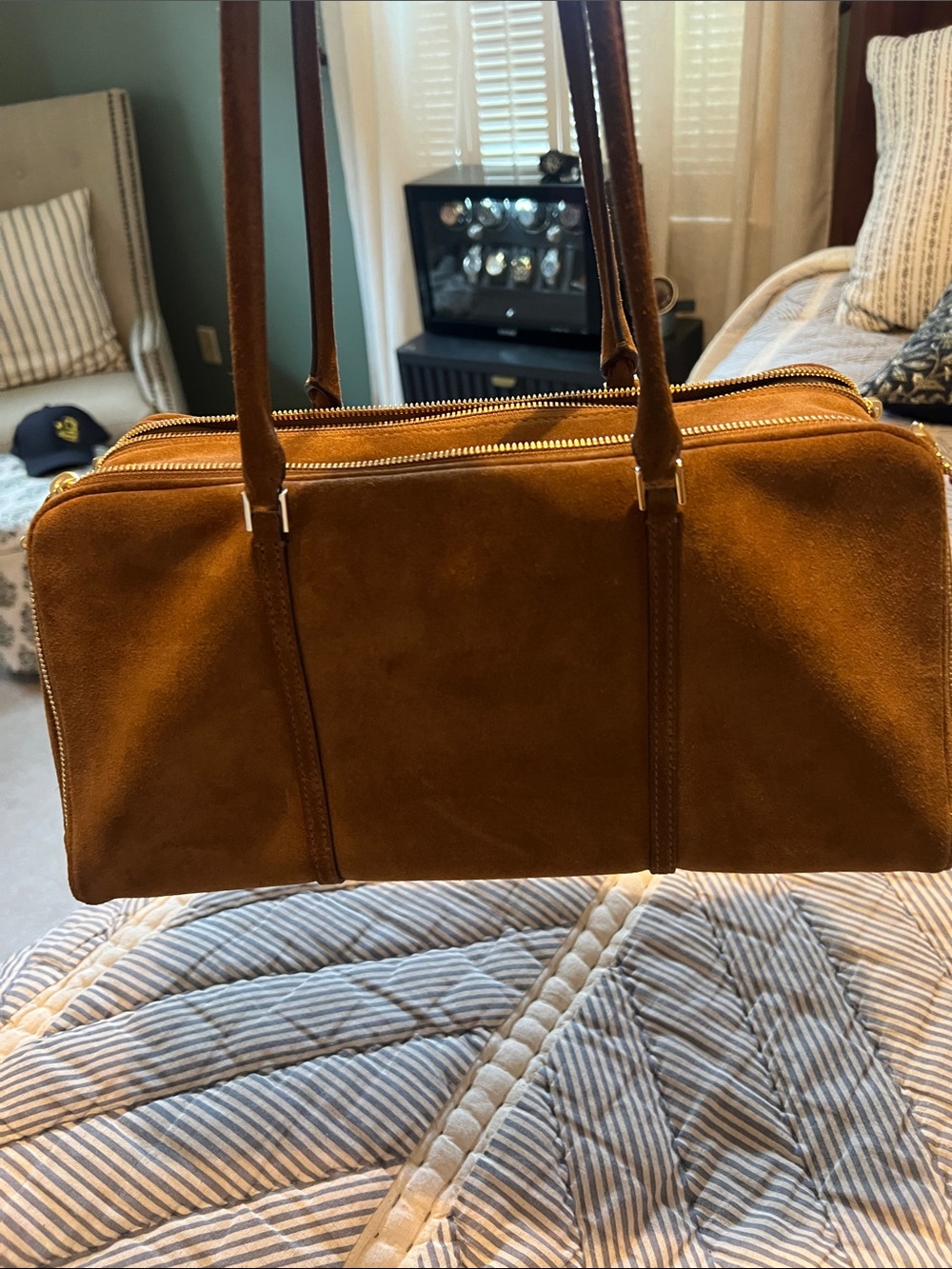Tory Burch Chestnut Brown Leather Double-Zip Tote - Picture 5 of 5